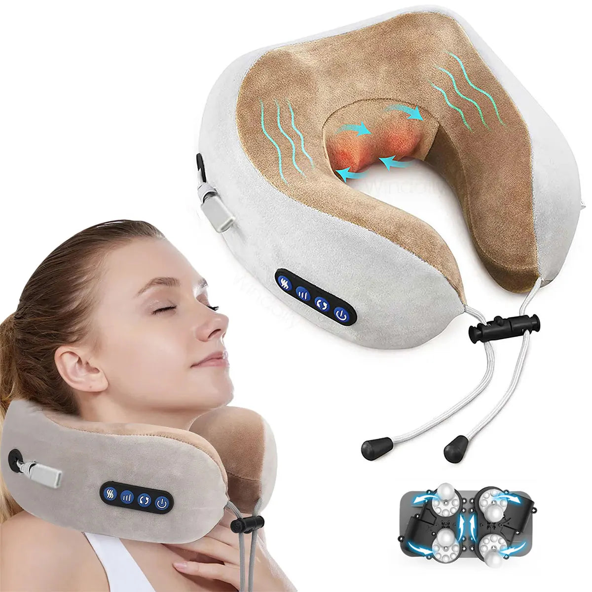 Portable U-Shape Neck Pillow Massage